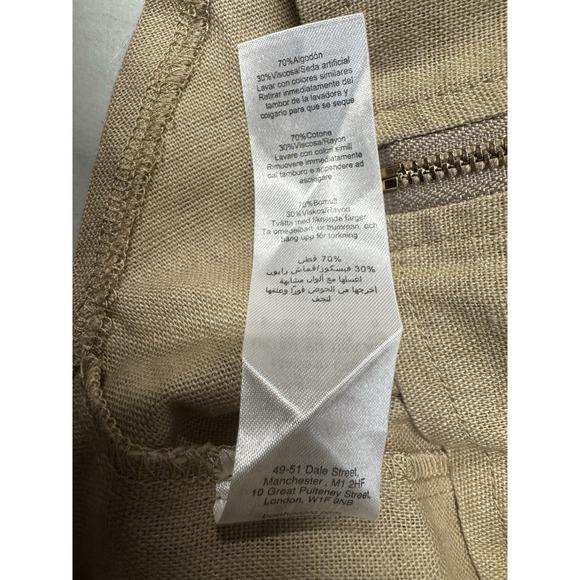 Stone Linen Draped Bardot Corset US Size 4 Scandinavian Minimalist Old Money - Picture 5 of 7